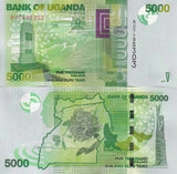 Uganda 5000 Shillings 2017 P 51 e UNC  World War II Memorial Weaver birds Nest