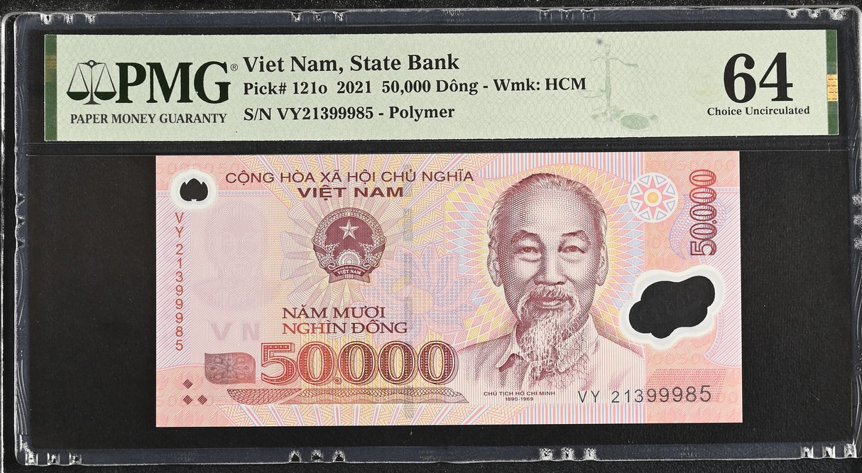 Vietnam 50000 Dong 2021 Polymer P 121 o Choice UNC PMG 64