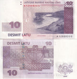 Latvia 10 Lati 2008 P 54 UNC