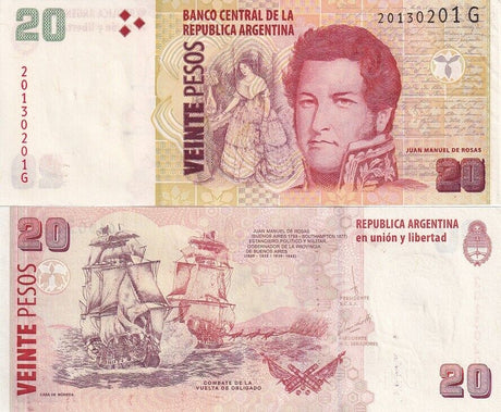Argentina 20 Pesos 2013 P 355 Mixed Suffix UNC LOT 5 PCS