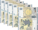 Azerbaijan 1 Manat 2009 P 31 UNC LOT 5 PCS Musical instruments