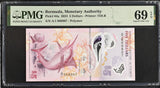 Bermuda 5 Dollars 2024 P 64 a Superb Gem UNC PMG 69 EPQ TOP POP