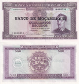 Mozambique 500 Escudos 1967 (1976) P 118 UNC , Caldas Xavier