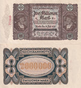 Germany 2 Million Mark 1923 P 89 AUnc