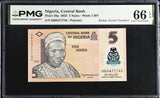 Nigeria 5 Naira 2025 P 38 p Polymer Radar 0477740 Gem UNC PMG 66 EPQ TOP POP