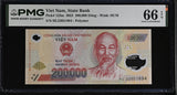Vietnam 200000 Dong 2022 P 123 m Gem UNC PMG 66 EPQ , Graded Note