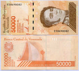 Venezuela 50000 Bolivares 2019 P 111 b Small Security UNC