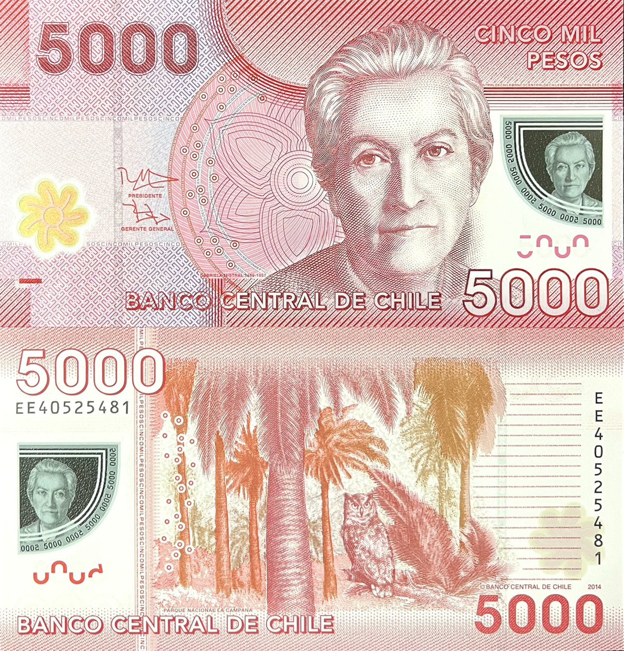 Chile 5000 Pesos 2014 P 163 Polymer UNC