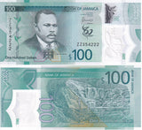 Jamaica 100 Dollars 2022 / 2023 P 97 Polymer Replacement zz UNC