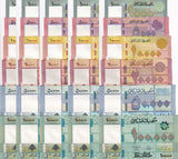 Lebanon Set 6 X LOT 5 = 30 UNC 1000 - 100000 LIVRES 2016-2022 P 90 91 92 - P 95