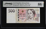Czech Republic 500 Korun 2009 P 24 b Gem UNC PMG 66 EPQ ,Graded Note