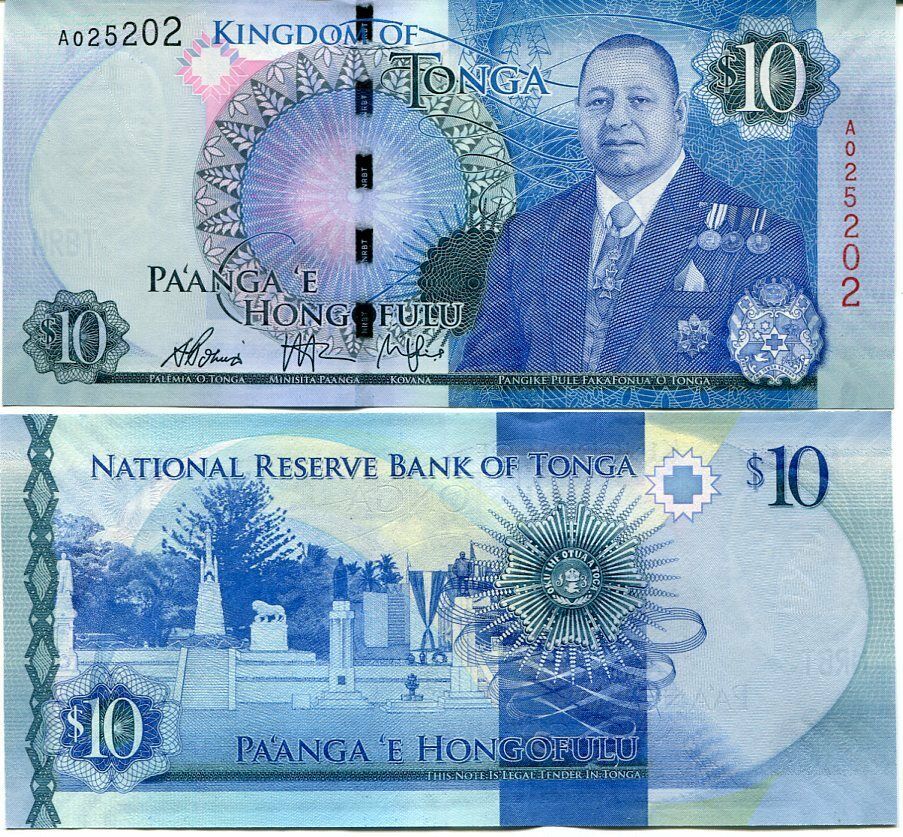 Tonga 10 Pa'anga ND 2015 P 46 UNC , King Tupou VI , Pangike Pule Fakafonua