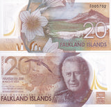 Falkland Islands 20 Pounds 2025 P 22 Polymer King Charles III Z Replacement UNC