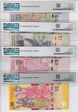 Bahamas Set 4 ;1/2 1 3 5 Dollar 2017-20 P 76A P 78A Superb Gem UNC PMG 66 67 EPQ