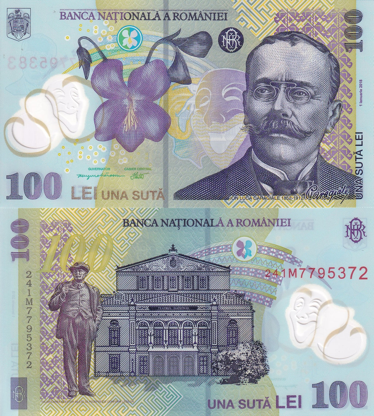 Romania 100 Leu 2018/2024 P 121 Polymer UNC