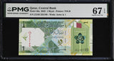 Qatar 1 Riyal 2025 P 40 a Superb Gem UNC PMG 67 EPQ = P 32 c
