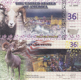 UNITED STATES 36 STATE DOLLARS USA 2016 SILVER STATE NEVADA SHEEP Fantasy