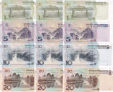 China Set 4 x LOT 3 = 12 Pcs 1 5 10 20 Yuan 1999 P 895 897 898 899 UNC