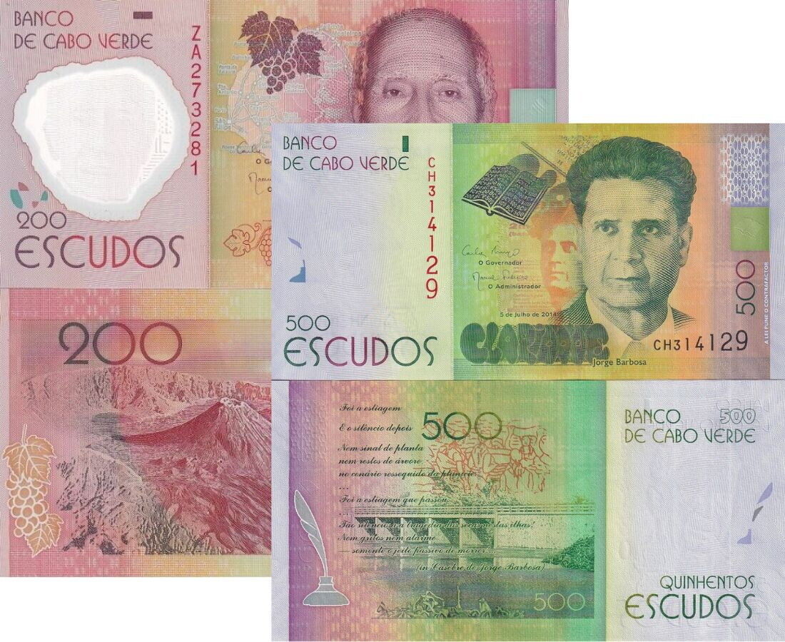 Cape Verde Set 2 PCS 200 500 Escudos 2014 P 71 P 72 UNC