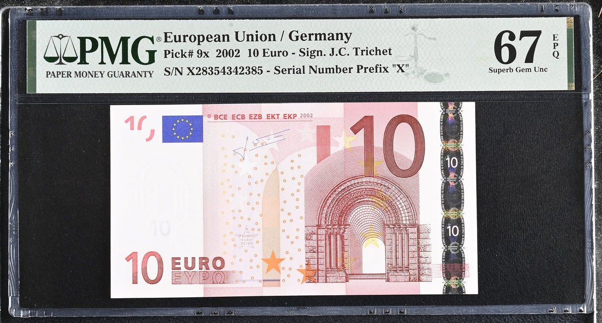 Euro 10 Euro Germany 2002 P 9 x Superb Gem UNC PMG 67 EPQ
