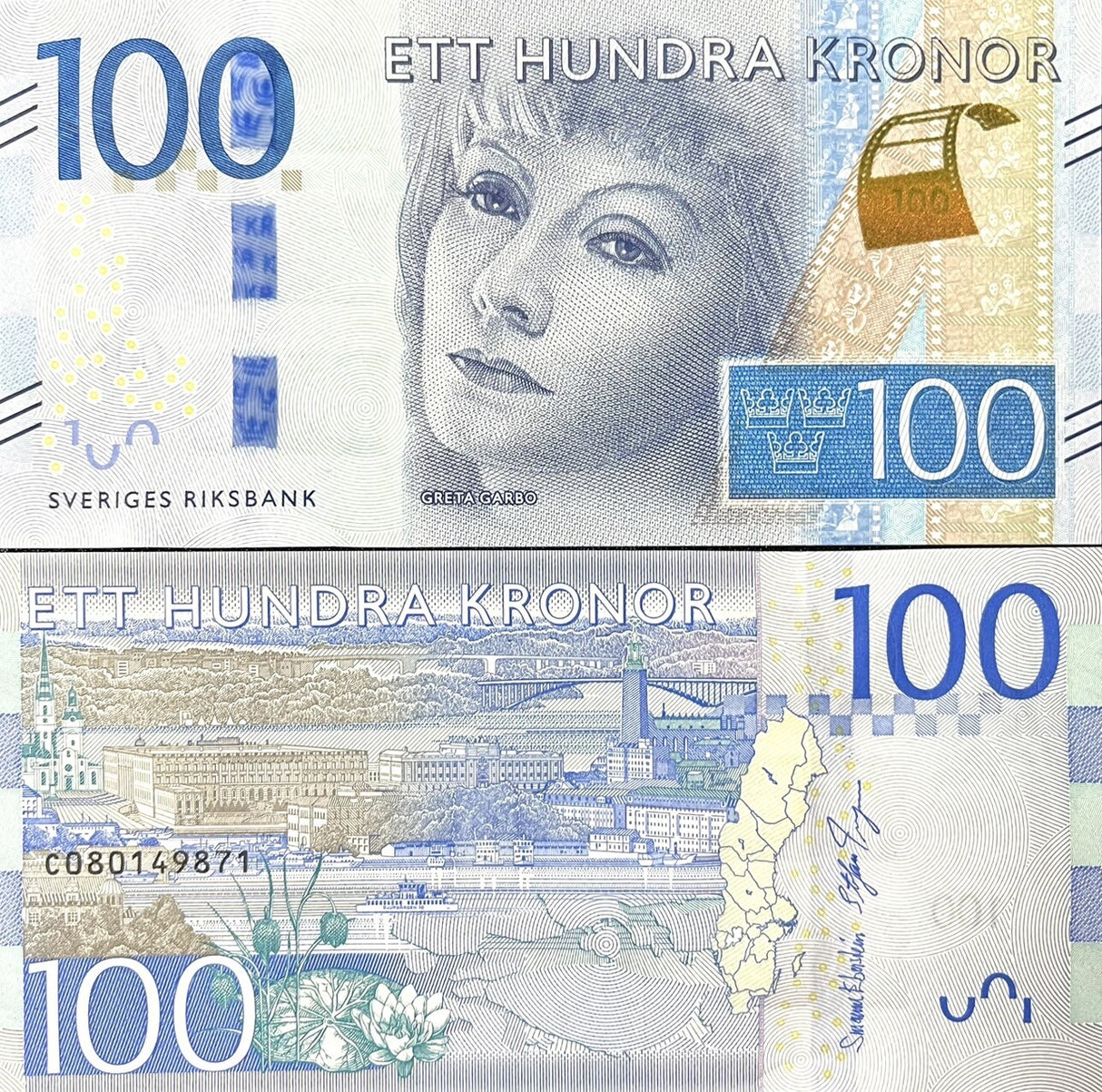 Sweden 100 Kronor ND 2016 Greta Garbo P 71b UNC