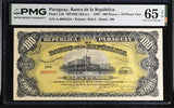 Paraguay 100 Pesos = 10 Pesos Oro 1907 P 159 Gem UNC PMG 65 EPQ