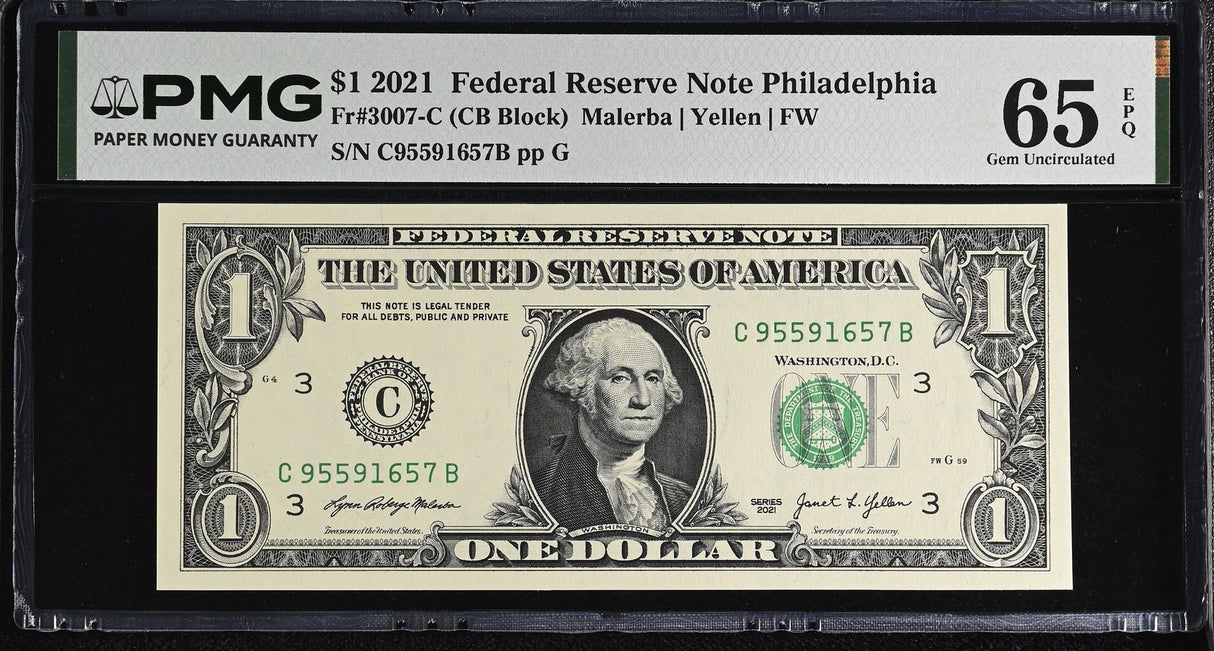 United States 1 Dollar Usa 2021 P 549 C Philadelphia Gem UNC PMG 65 EPQ