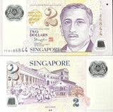Singapore 2 Dollars 2022 P 46 Polymer With two solid houses UNC