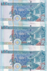 Hong Kong Set 3 UNC 20 Dollars 2003 2007 2008 P 207 HSBC Lion