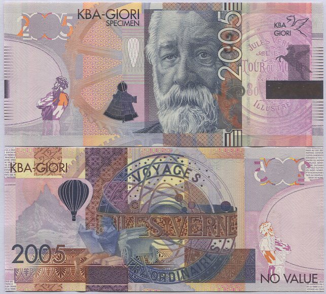 KBA Gigori Jules Verne 2005 TEST NOTE SPECIMEN Type I
