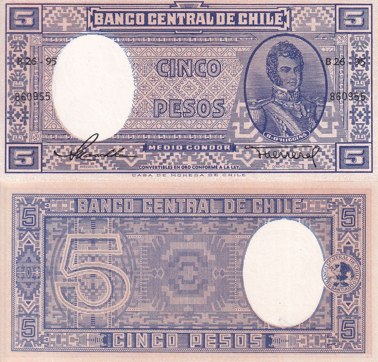 Chile 5 Pesos 1/2 Condor ND 1958-1959 P 119 UNC