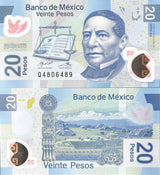 Mexico 20 Pesos 2017 P 122 ad Series AG Polymer Random Prefix UNC