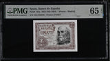 Spain 1 Pesetas 1953 ND 1954 P 144 a Gem UNC PMG 65 EPQ