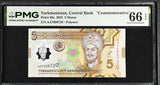 Turkmenistan 5 Manat 2025 P 49 a Commemorative Gem UNC PMG 66 EPQ