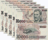 Brazil 10000 Cruzeiros ND 1993 P 233 c UNC LOT 5 PCS