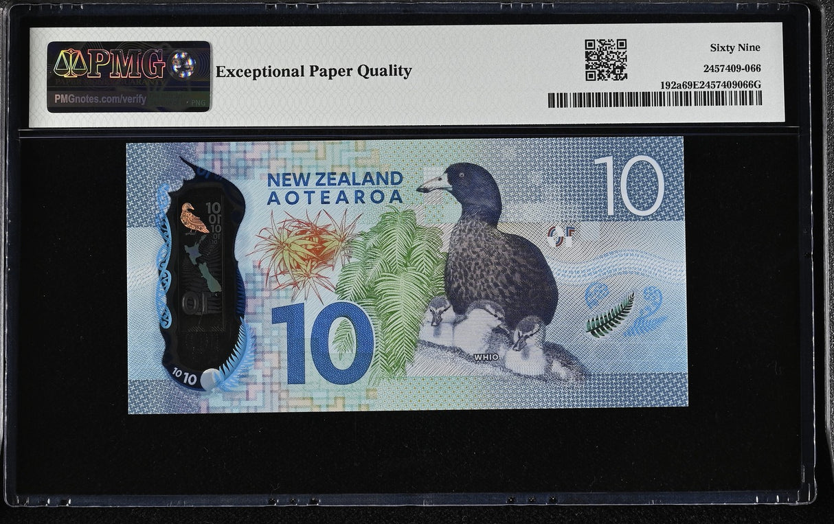 New Zealand 10 Dollars 2015 Polymer P 192 a Superb Gem UNC PMG 69 EPQ