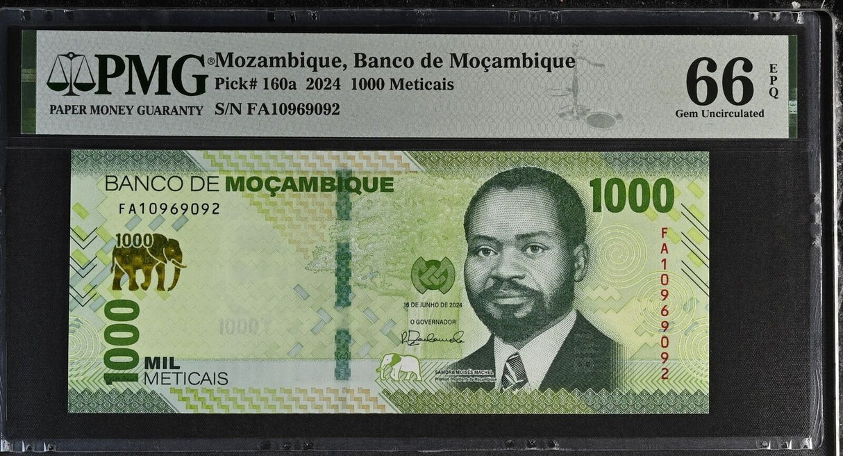 Mozambique 1000 Meticais 2024 P 160 a Gem UNC PMG 66 EPQ