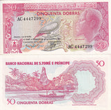 St. Thomas & Prince 50 Dobras 1982 P 56 UNC