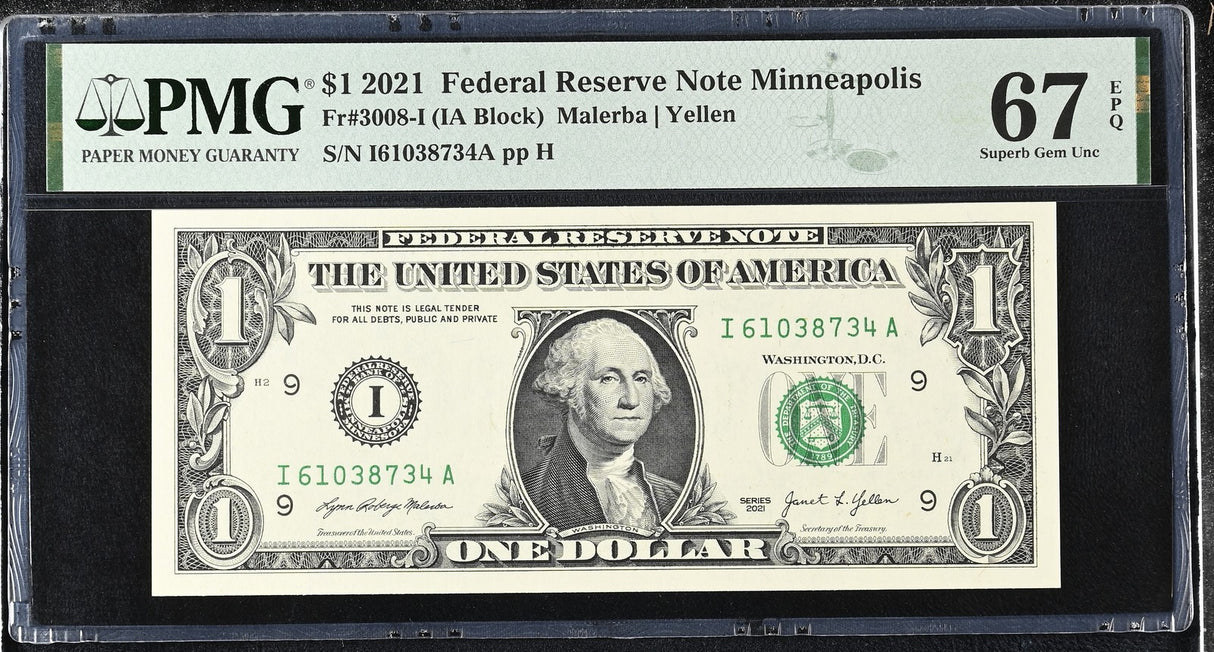 United States 1 Dollar Usa 2021 P 549 I Minneapolis Superb Gem UNC PMG 67 EPQ