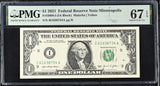United States 1 Dollar Usa 2021 P 549 I Minneapolis Superb Gem UNC PMG 67 EPQ