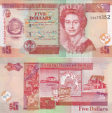 Belize 5 Dollars 2022 P 67 NEW Date & Sign UNC
