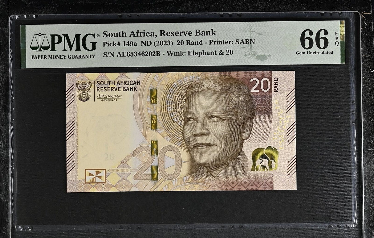 South Africa 20 Rand ND 2023 P 149 a Gem UNC PMG 66 EPQ