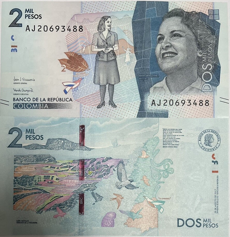 Colombia 2000 Pesos 2017 P 458 c UNC