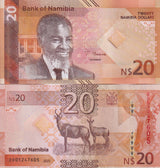 Namibia 20 Dollars 2025 P 21 NEW Design Hartebeest Hybrid UNC