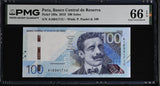 Peru 100 Soles 2019 P 199 a Gem UNC PMG 66 EPQ , Graded Note , Colibri