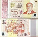 Singapore 10 Dollars ND 2015 P 57 a Polymer Comm. Opportunities UNC