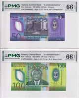 Samoa Set 2;50 100 Tala ND 2025 P New Polymer Comm. 0006565 Gem UNC PMG 66 EPQ