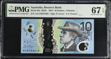 Australia 10 Dollars 2017 P 63 a AA PREFIX Polymer Superb Gem UNC PMG 67 EPQ