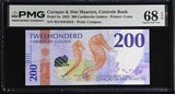CURACAO & SINT MAARTEN 200 Gulden 2025 P 5 a Superb Gem UNC PMG 68 EPQ