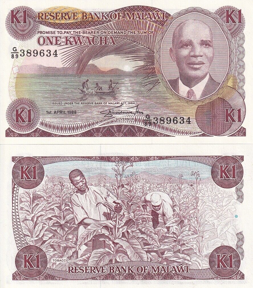 Malawi 1 Kwacha 1988 P 19 b UNC
